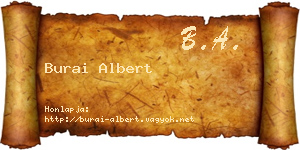 Burai Albert névjegykártya